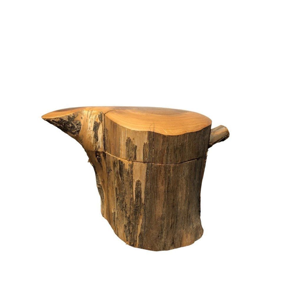 Hand Carved Artisan Wood Cedar Jewelry Trinket Box by Steve Hoke